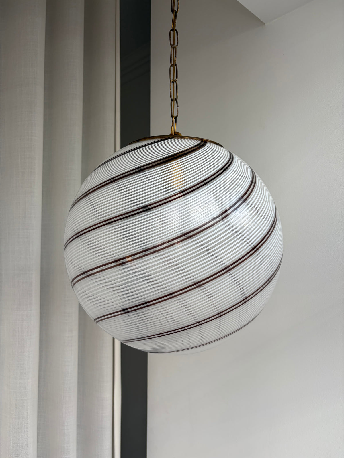 Meget smuk vintage Murano filigrana pendel, 40 cm