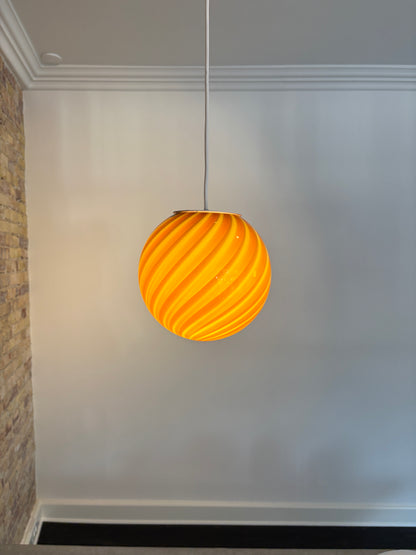 Amber/dark yellow Murano pendant light, 20 cm