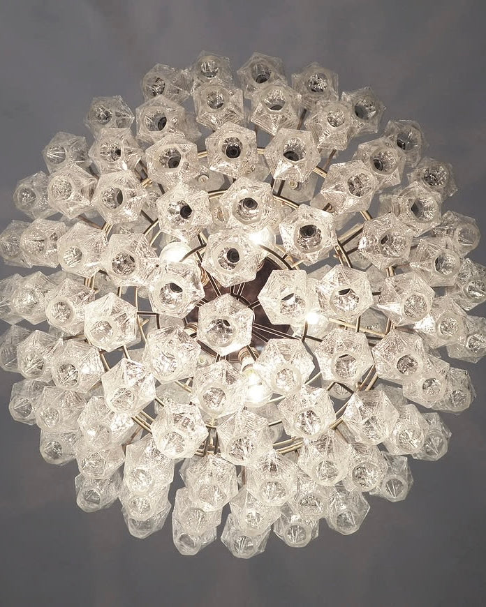 Murano lysekrone | Poliedri | 140 glas | Klar