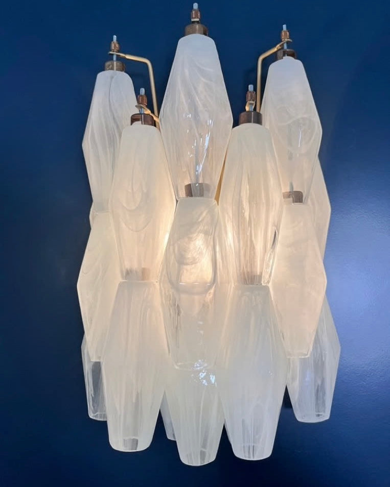 Murano wall lamp | Poliedri | White alabaster