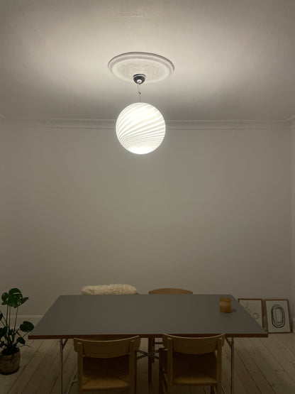 Classic white murano pendant lamp, 40 cm