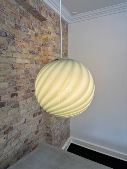 Dark green Murano swirl pendant light, 30 cm