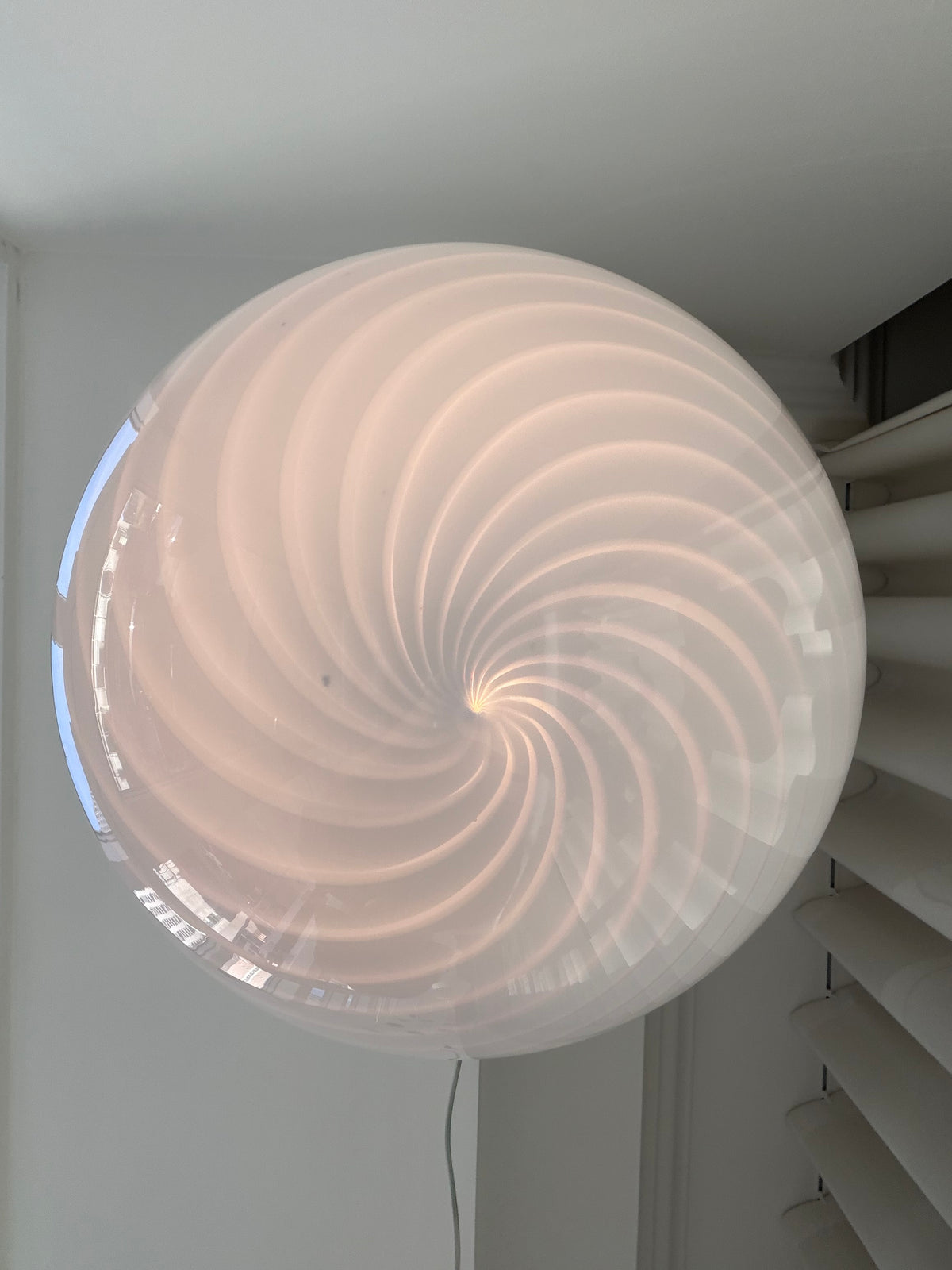 Large yellow Murano ceiling lamp, 40 cm