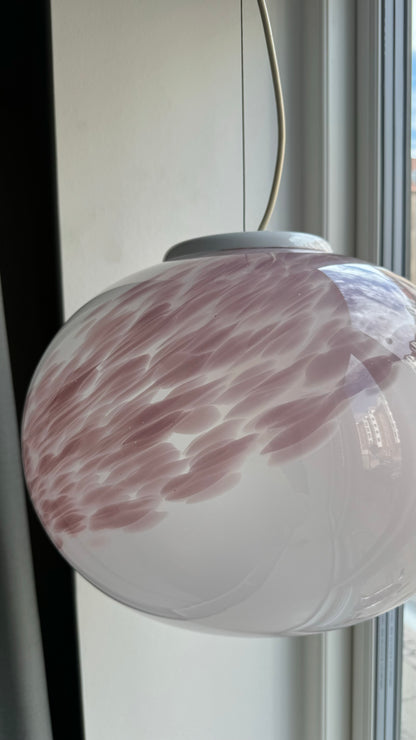 Gray and pink pendant, 38 cm