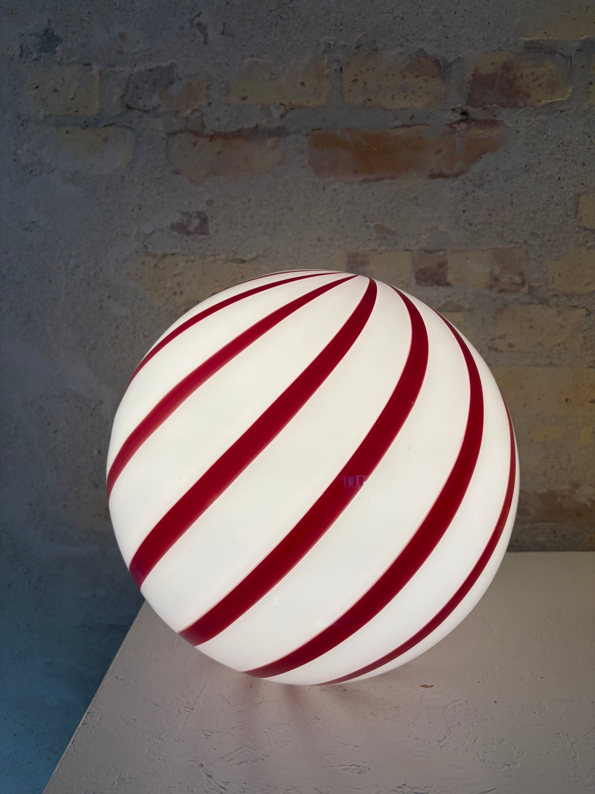 Red cherry Murano swirl pendant, 30 cm - 2nd sort