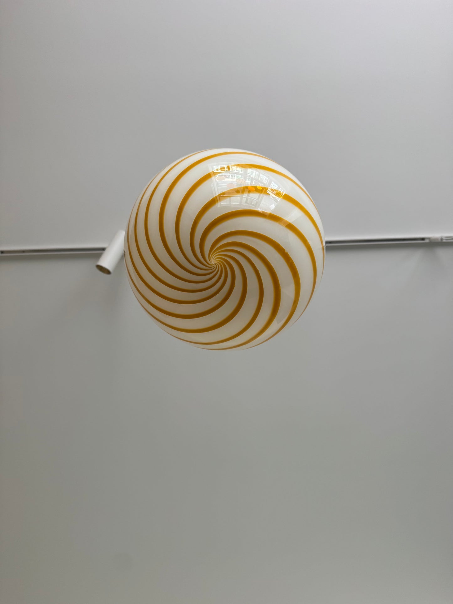 Gul solero swirl candy Murano pendel, 30 cm