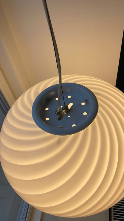 Murano pendant in white classic swirl, 40 cm
