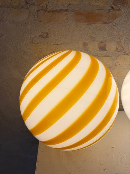 Murano candy loftlampe med gul swirl, 30 cm - 2. sortering