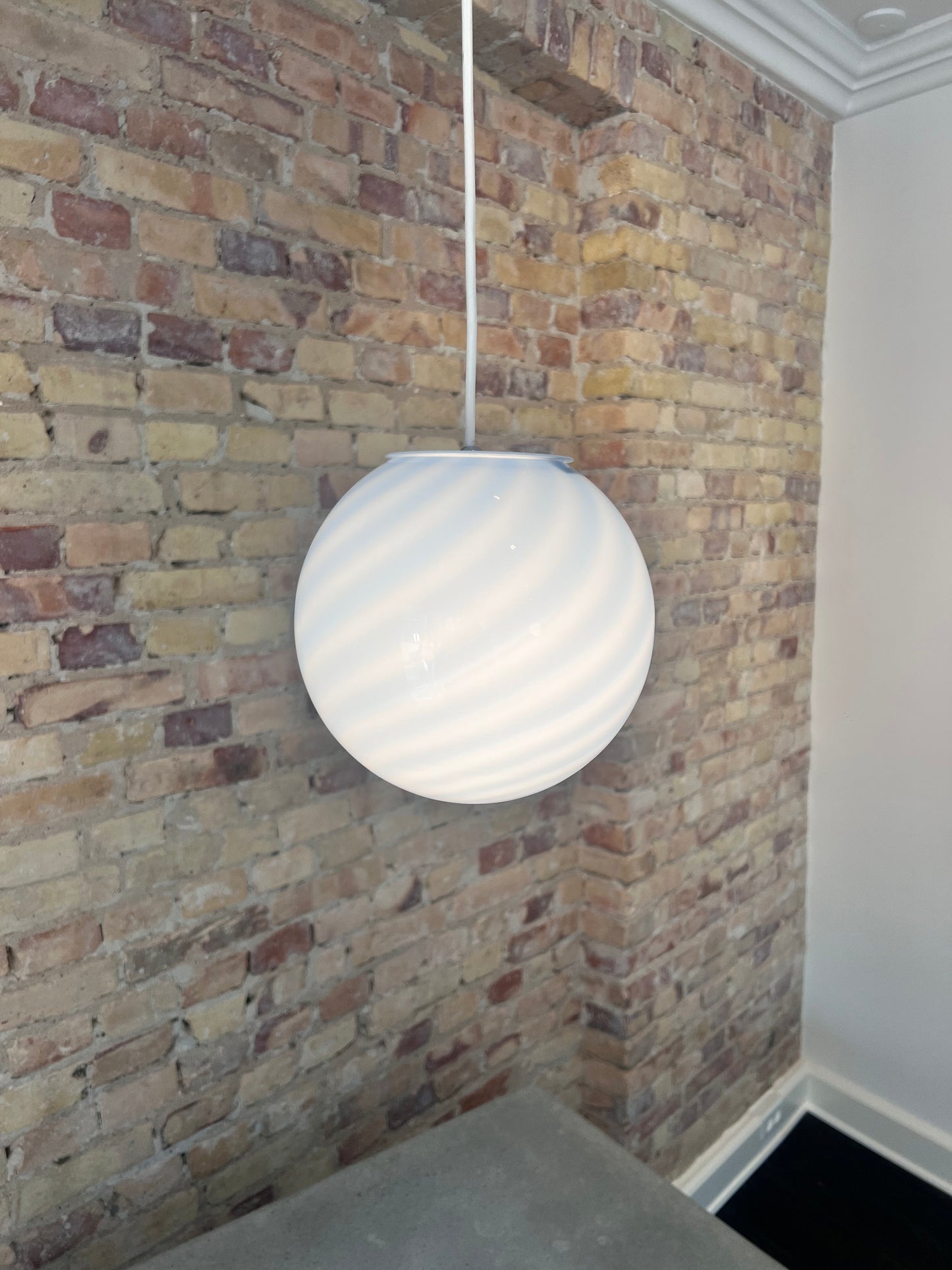 Blue swirl Murano pendant lamp, 20 cm