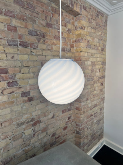 Blue swirl Murano pendant lamp, 20 cm