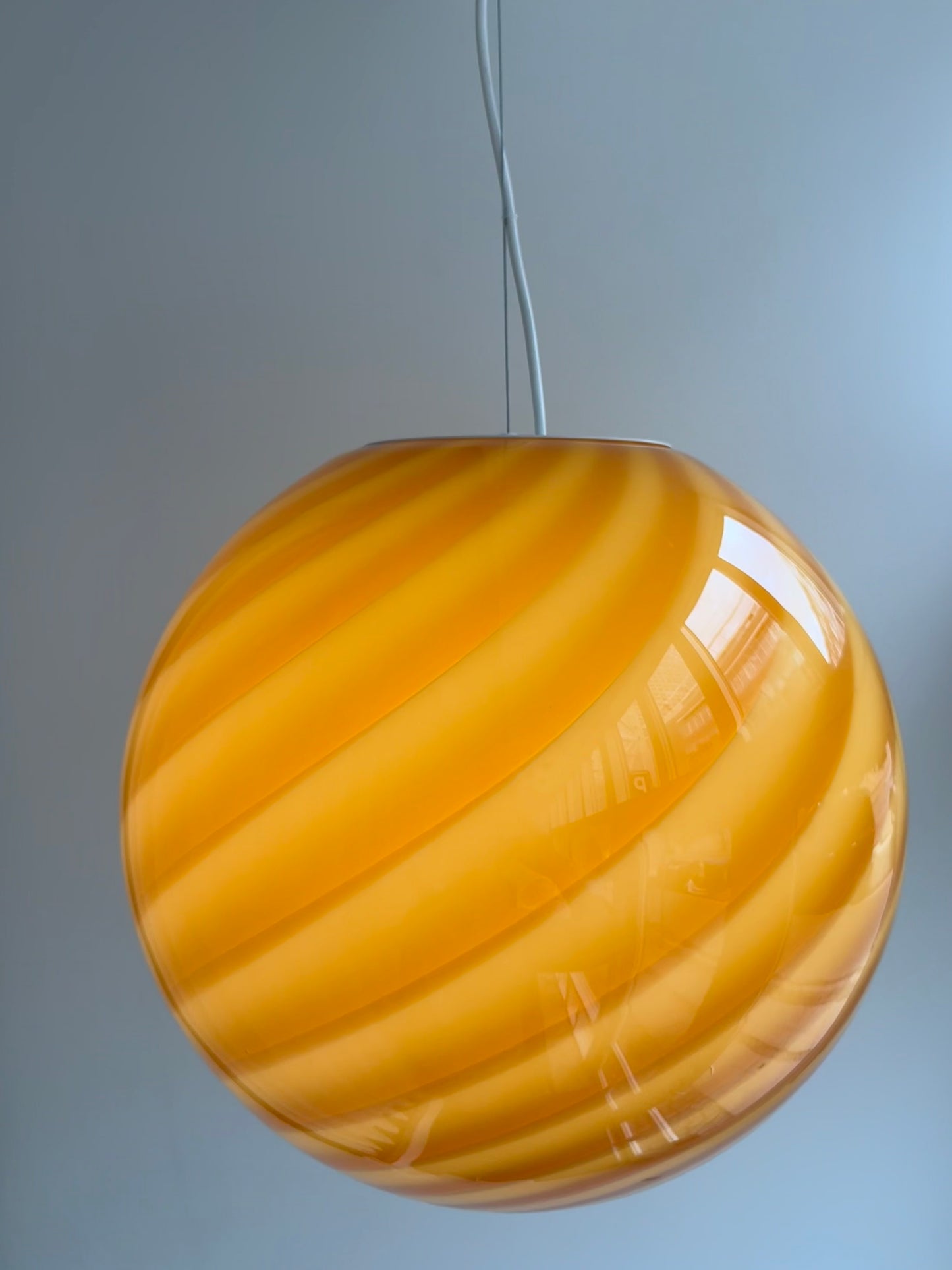 Rav/mørkegul Murano swirl pendel, 40 cm