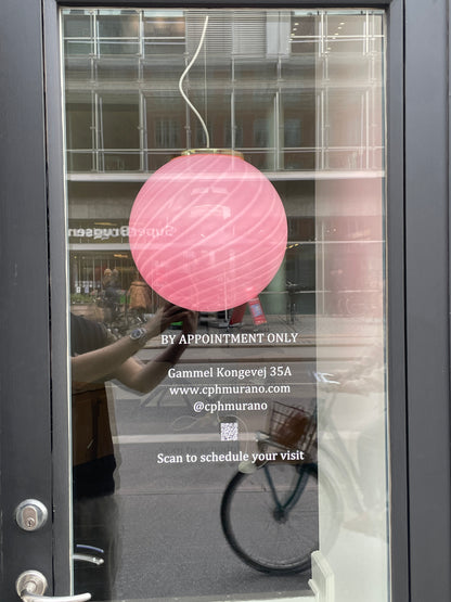 Bubblegum Murano pendel i klassisk swirl, 40 cm