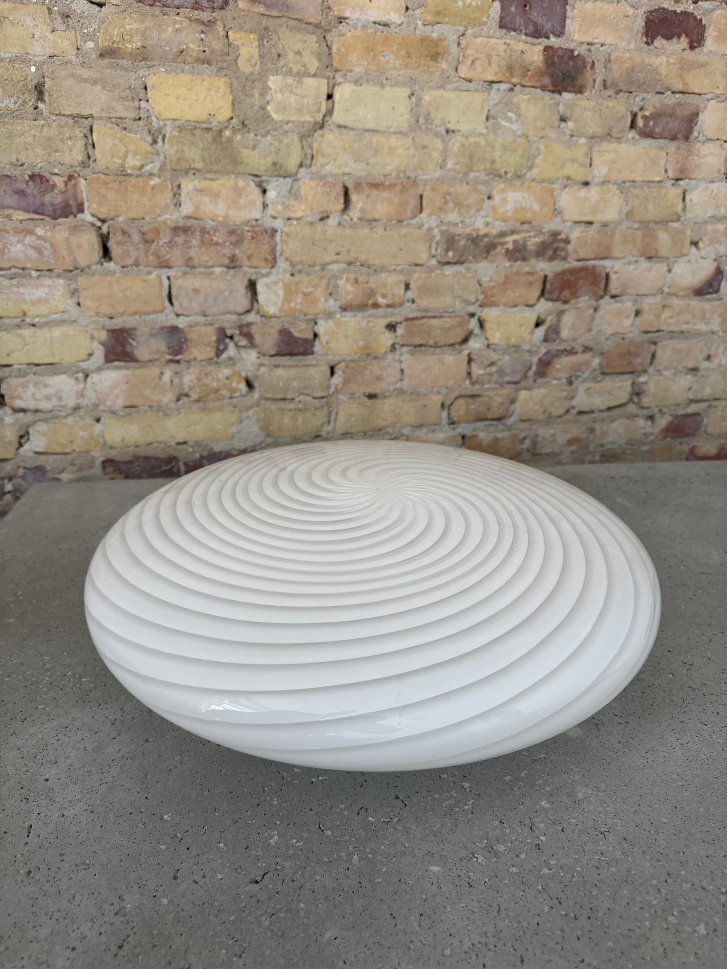 Kæmpe vintage Murano plafond lampe m. indgravering, 45 cm