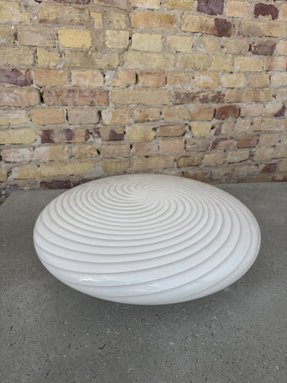 Kæmpe vintage Murano plafond lampe m. indgravering, 45 cm
