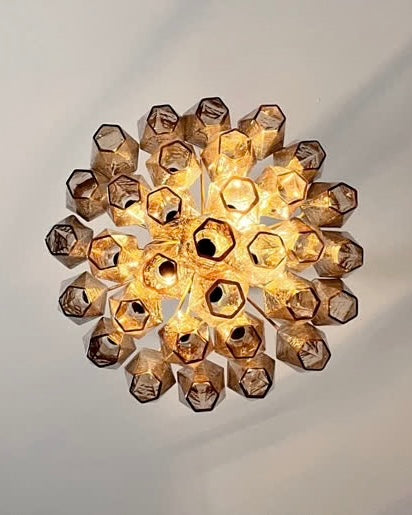 Murano lysekrone | Poliedri | 32 glas | Smoked