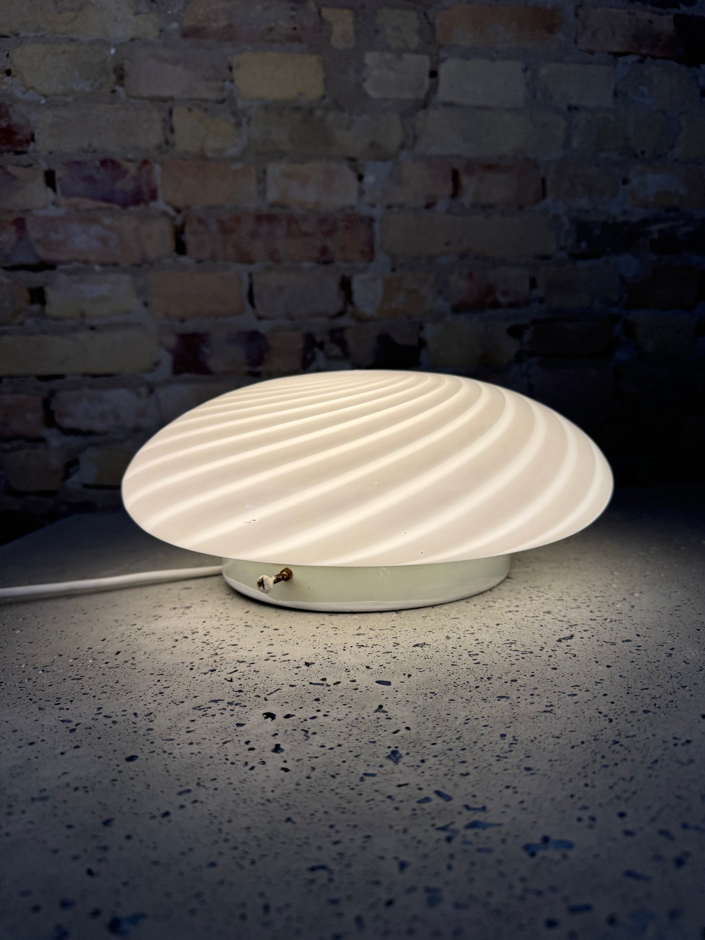Hvid vintage Murano plafond lampe, 30 cm