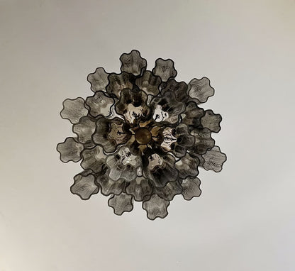 Murano lysekrone | Tuber | 30 glas | Røg-farvet glas