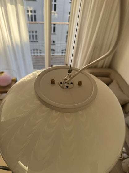 Vintage Murano pendant with peacock swirl, 40 cm