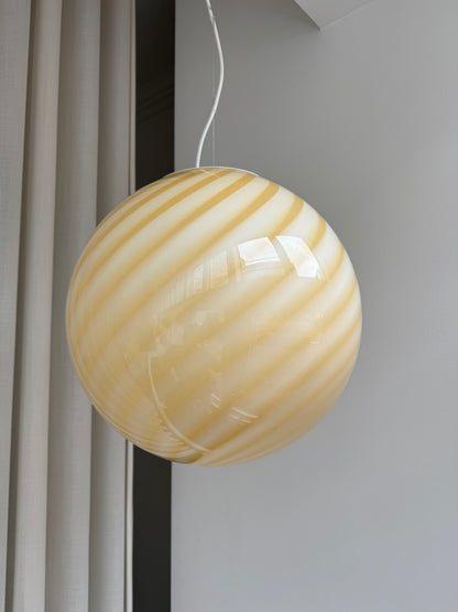 Stor gul Murano loftlampe, 40 cm
