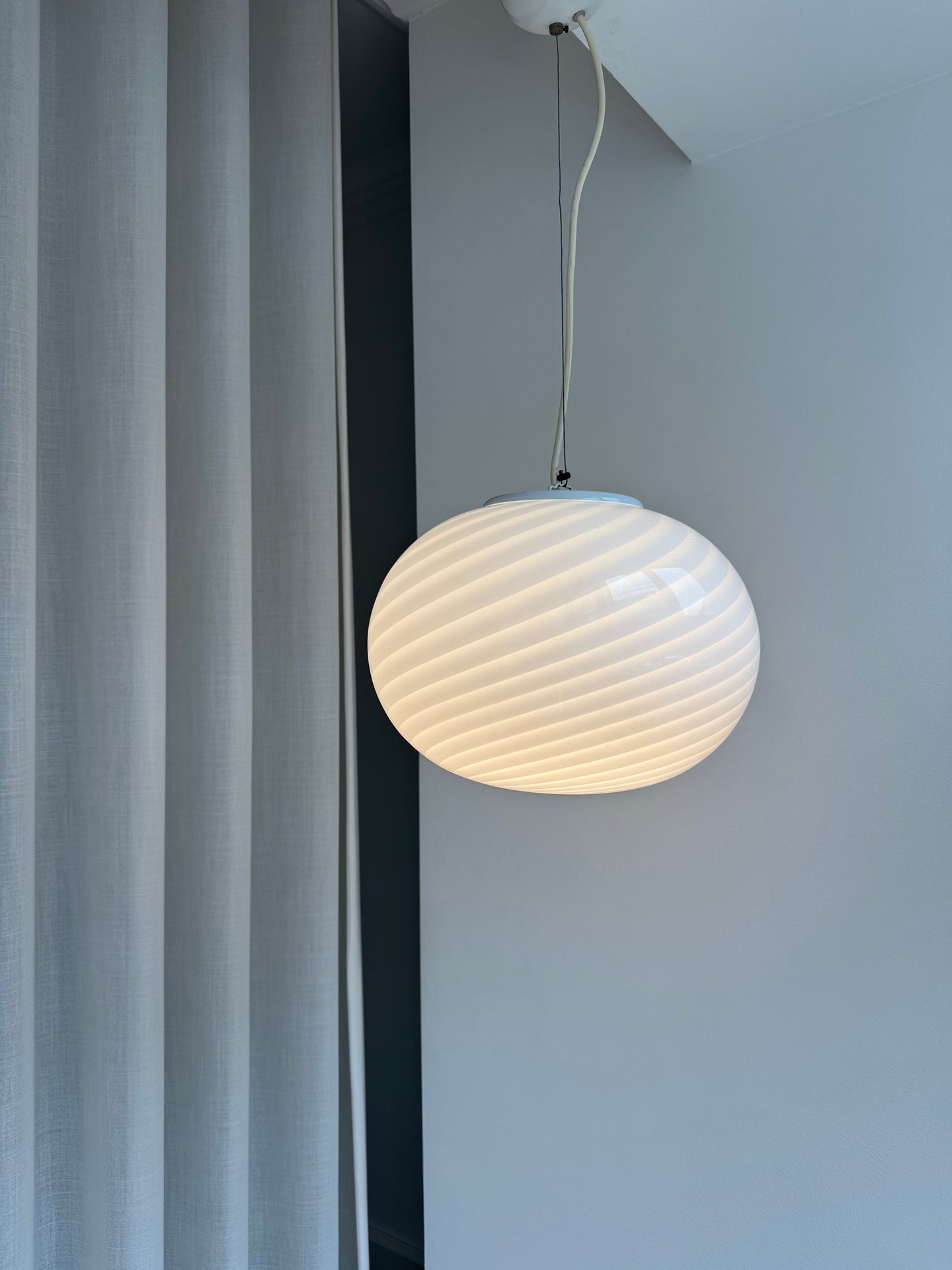 Klassisk hvid Murano pendel, 37 cm