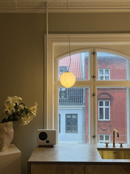 Gray Murano peacock pendant, 20 cm