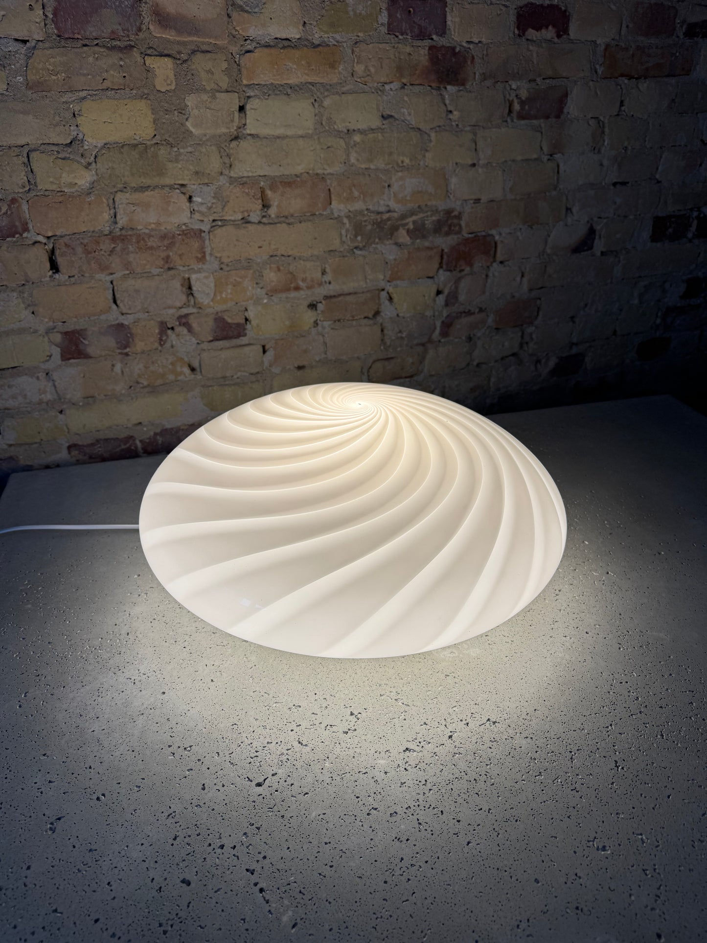 Huge white vintage Murano flush mount, 45 cm