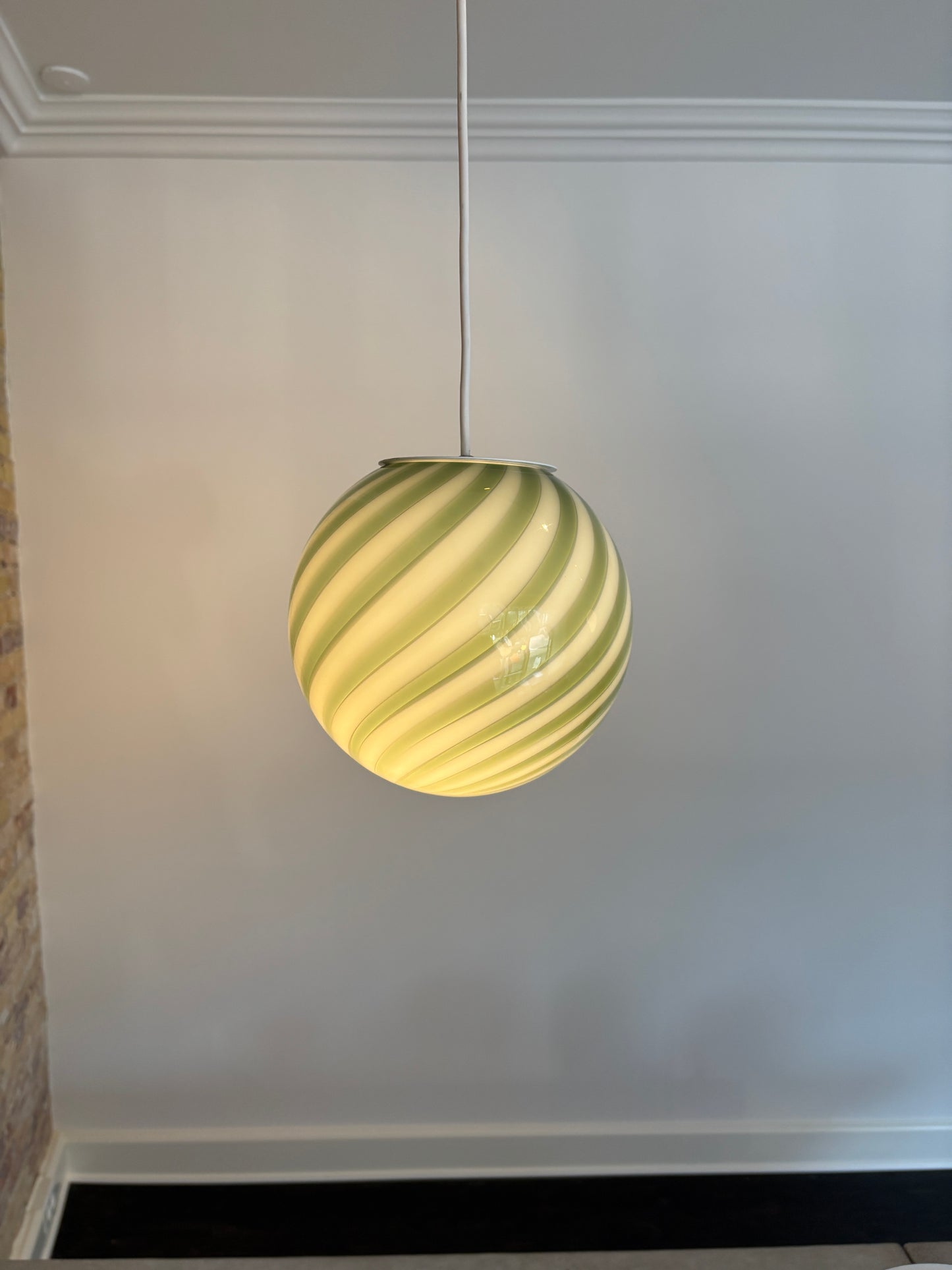 Mørkegrøn Murano pendel, 20 cm