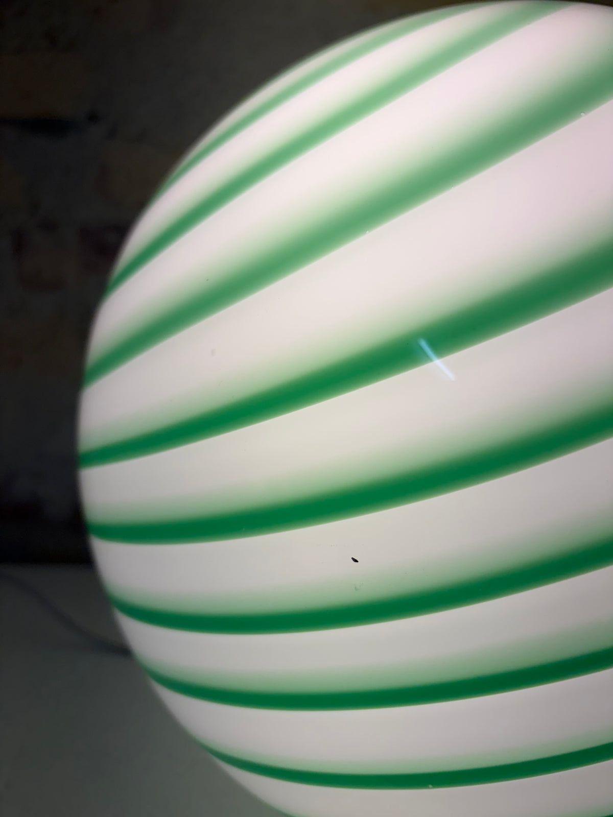 Grøn swirl Murano candy pendel, 30 cm - 2. sortering