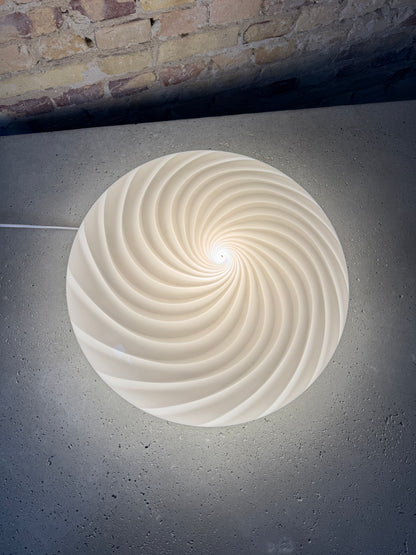 Huge white vintage Murano flush mount, 45 cm
