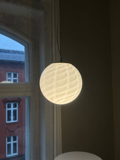 Hvid peacock Murano pendel, 20 cm