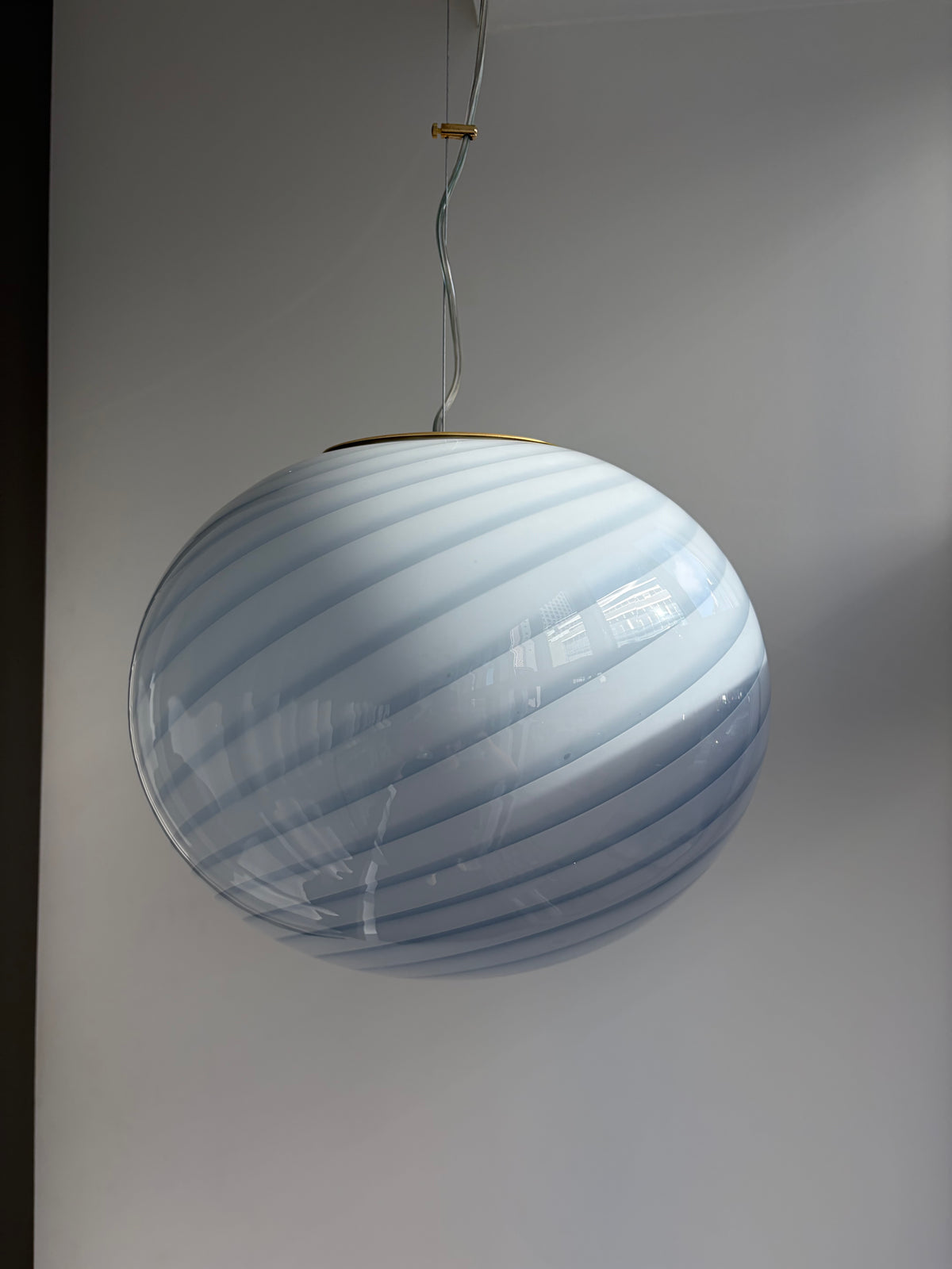 Large yellow Murano ceiling lamp, 40 cm