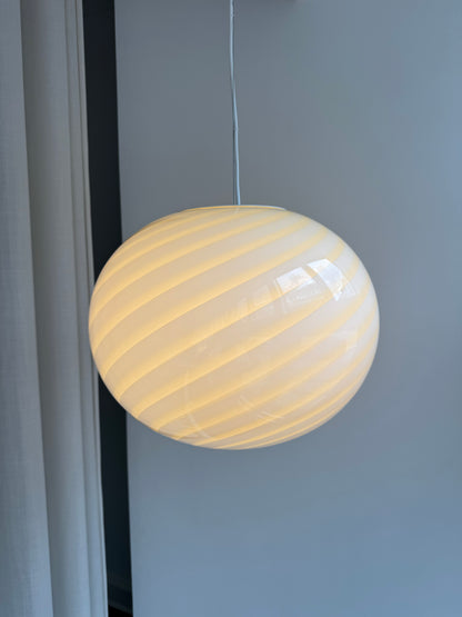 Oval lysegul Murano pendel, 40 cm
