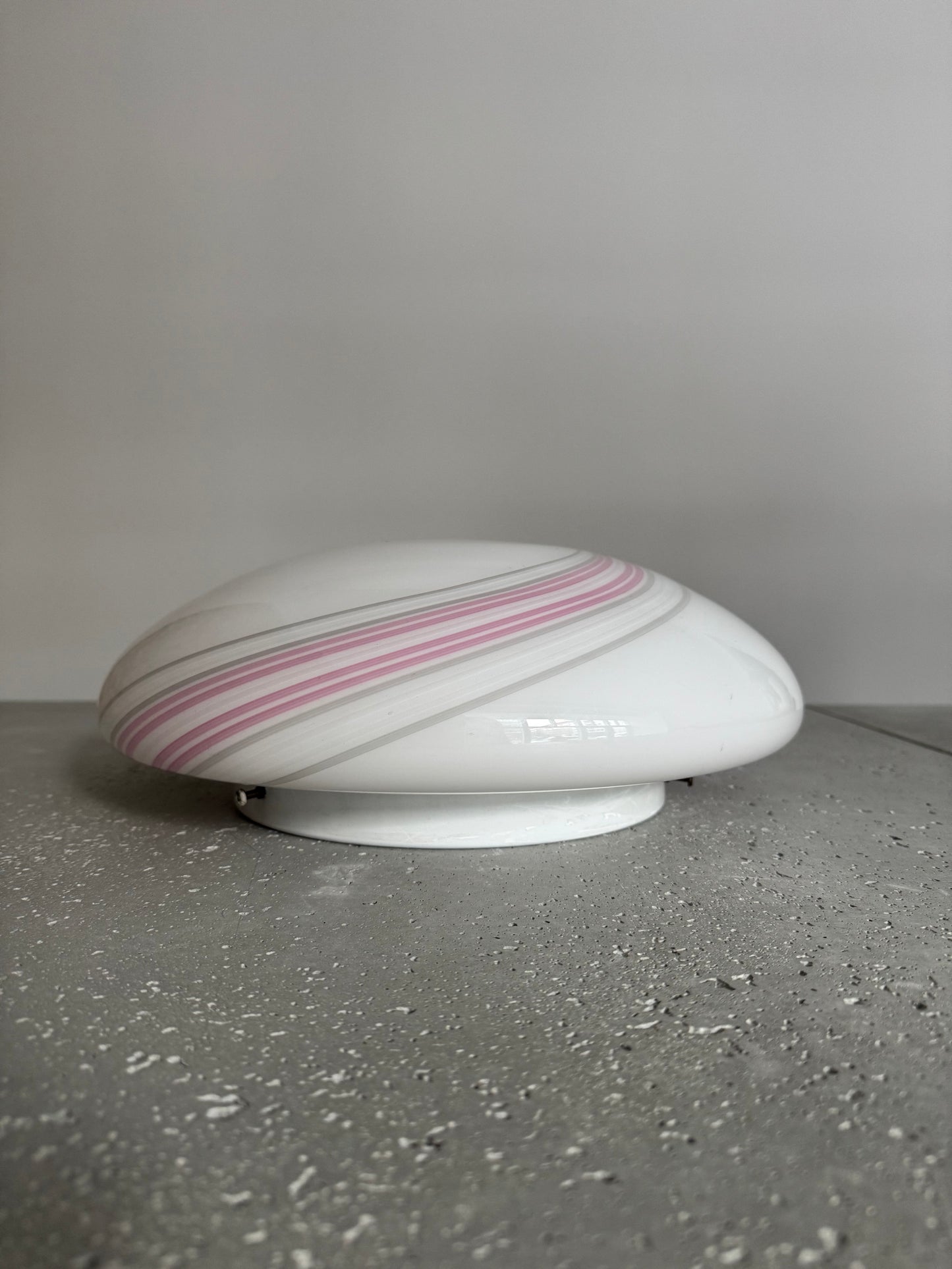 Vintage Murano ceiling lamp with pink swirl, 40 cm