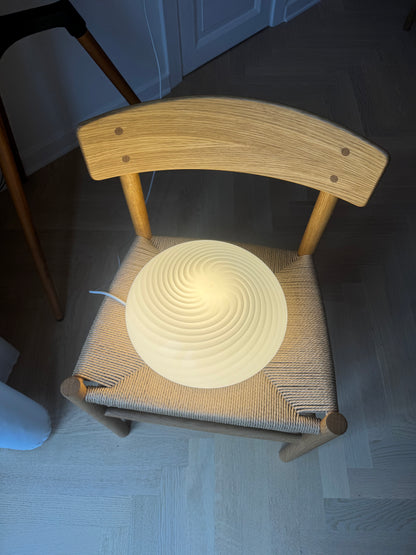 Vintage Murano plafond med hvid klassisk swirl, 30 cm