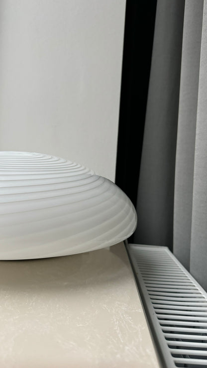 Murano ceiling lamp in classic white swirl, 38cm