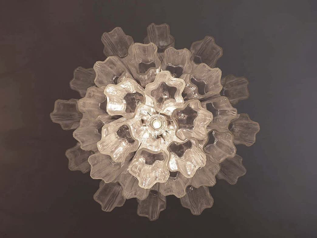 Murano lysekrone | Tuber | 30 glas | Klart glas