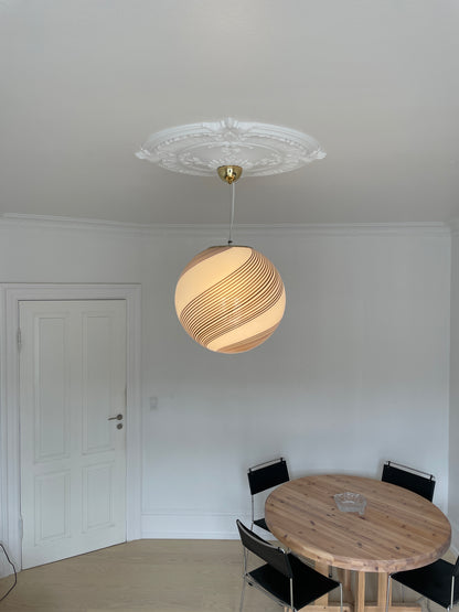 Vintage Murano pendant lamp with brown swirl, 45 cm