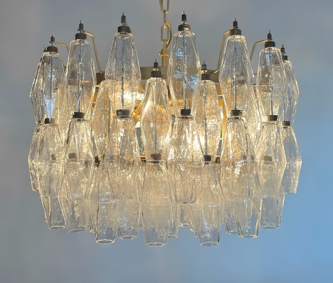 Murano chandelier | Poliedri | 107 glass | Clear