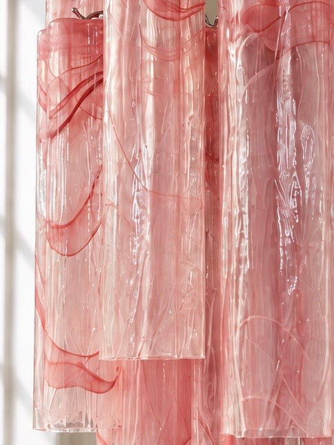 Murano lysekrone | Tuber | 30 glas | Pink alabaster