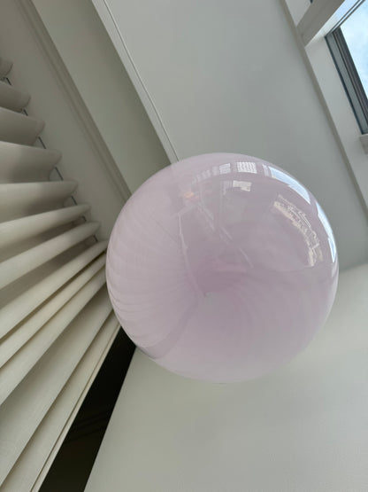 Oval pink candy Murano pendant lamp, 40 cm