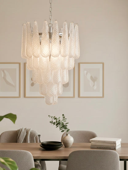 Murano lysekrone | Blade/kogler | 52 glas | Klart glas