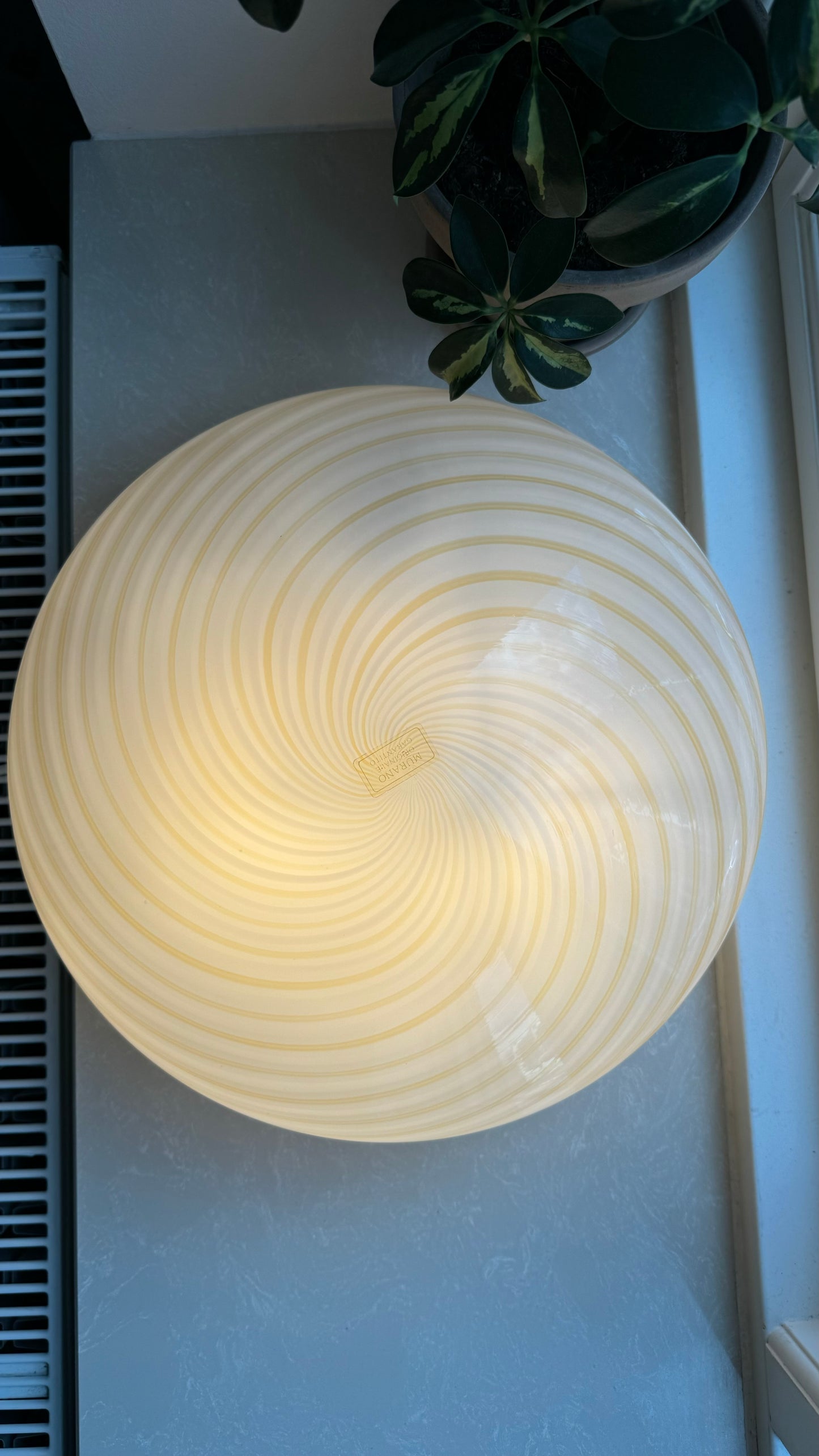 Murano plafond i smukkeste hvide og gule nuancer, 35 cm