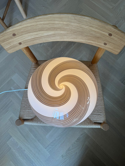 Vintage 'tivoli' Murano ceiling with brown swirl, 35 cm