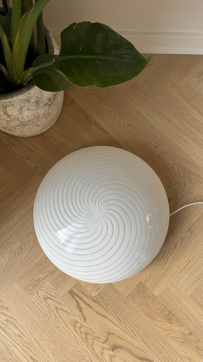 Murano plafond i hvid klassisk swirl, 37 cm
