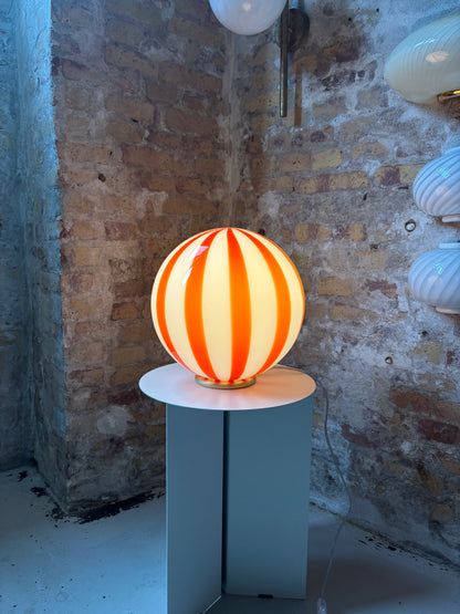 Rød/orange bolche  bordlampe, 30 cm