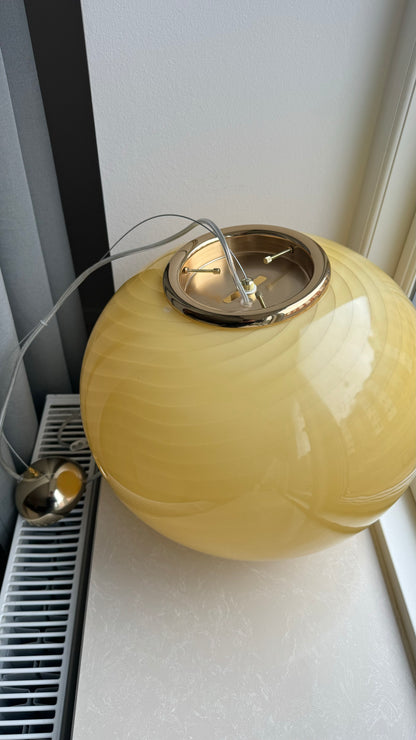 Murano pendant in yellow swirl, 40 cm