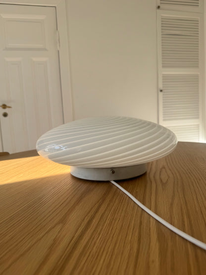 Murano plafond i hvid klassisk swirl, 37 cm