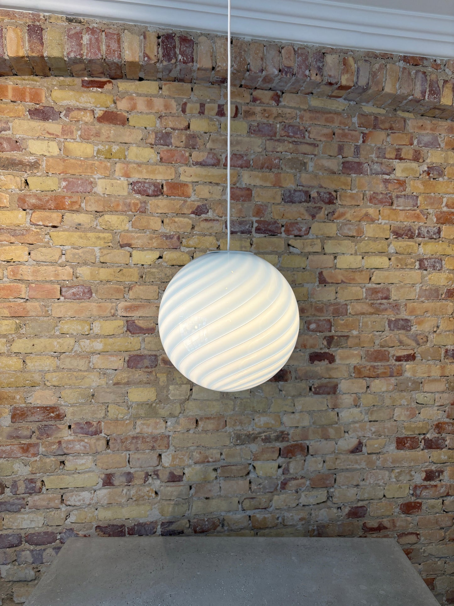 Murano pendant light with blue swirl, 30 cm