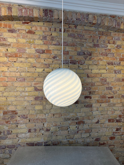 Murano pendant light with blue swirl, 30 cm