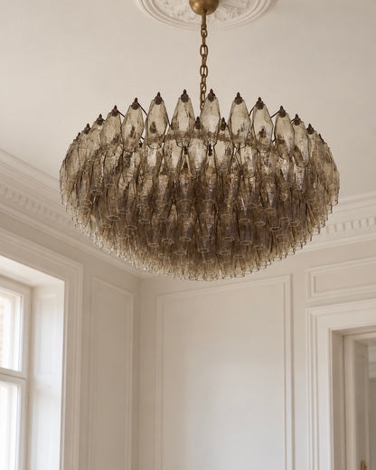 Murano chandelier | Poliedri | 185 glasses | Smoked